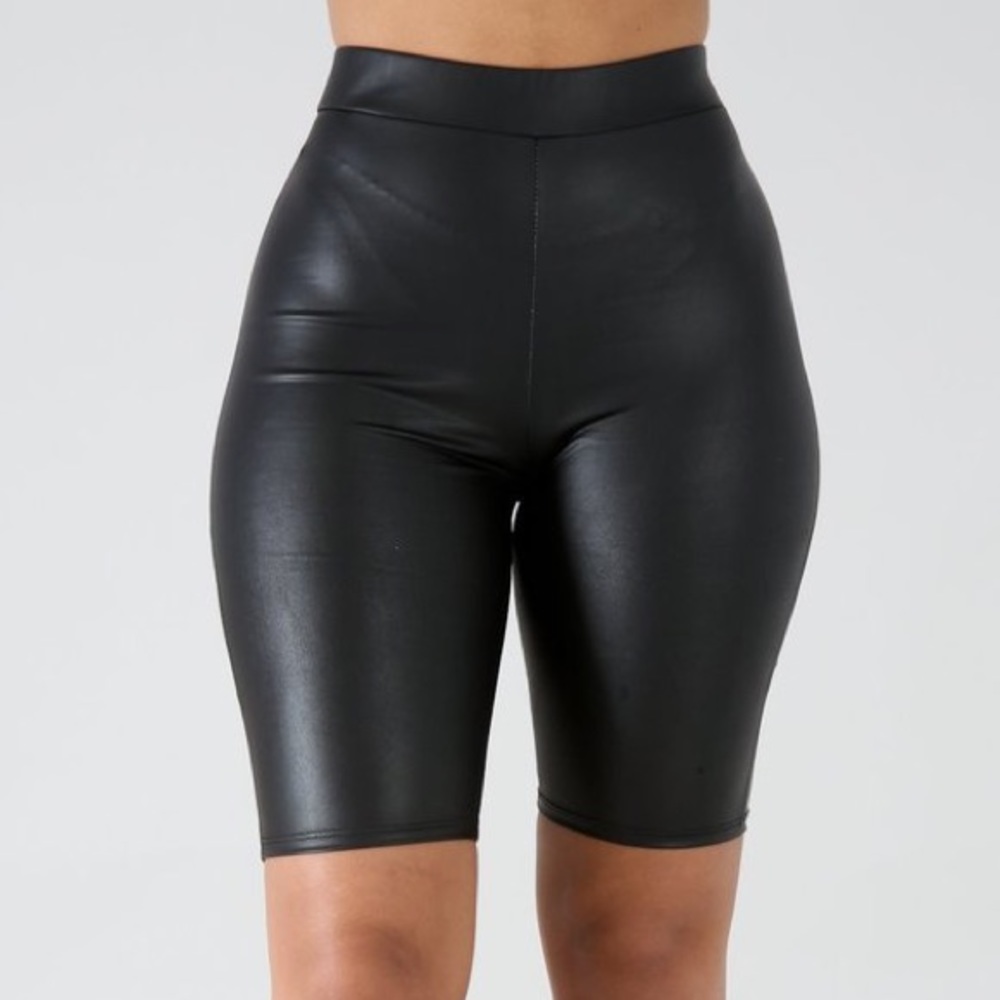 missguided leather biker shorts